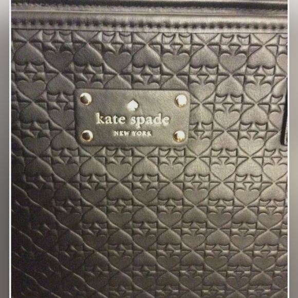Kate Spade Embossed Black Leather Large Bag Tote  - Picture 6 of 15